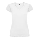 Camiseta algodón cuello pico para mujer