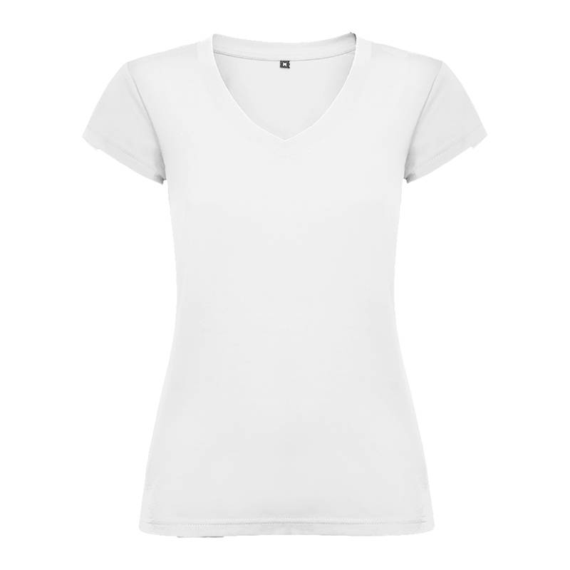 Camiseta algodón cuello pico para mujer