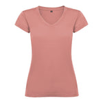 Camiseta algodón cuello pico para mujer