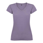 Camiseta algodón cuello pico para mujer