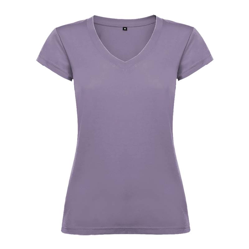 Camiseta algodón cuello pico para mujer