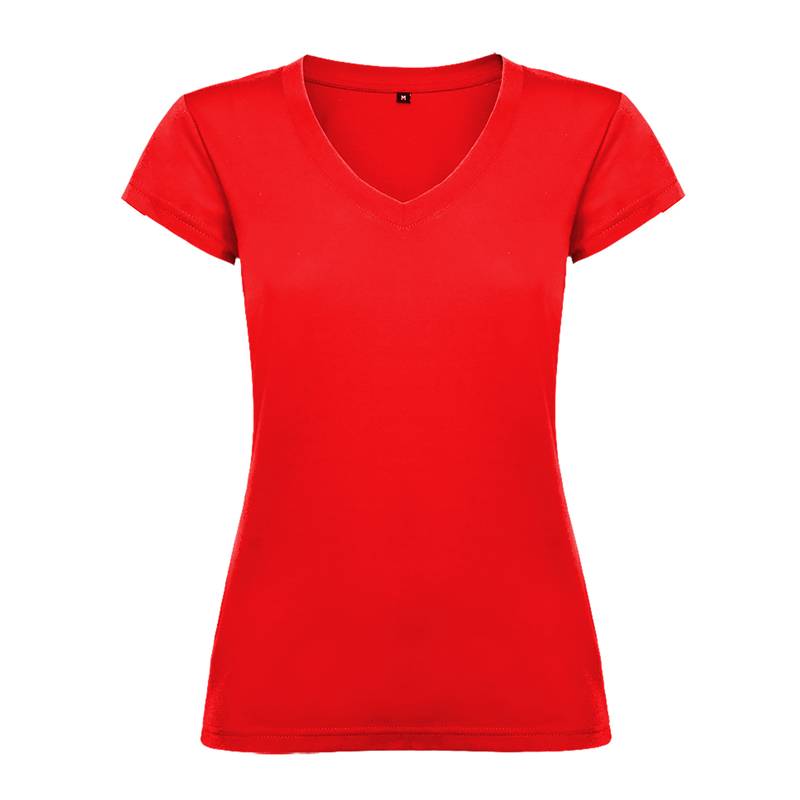 Camiseta algodón cuello pico para mujer