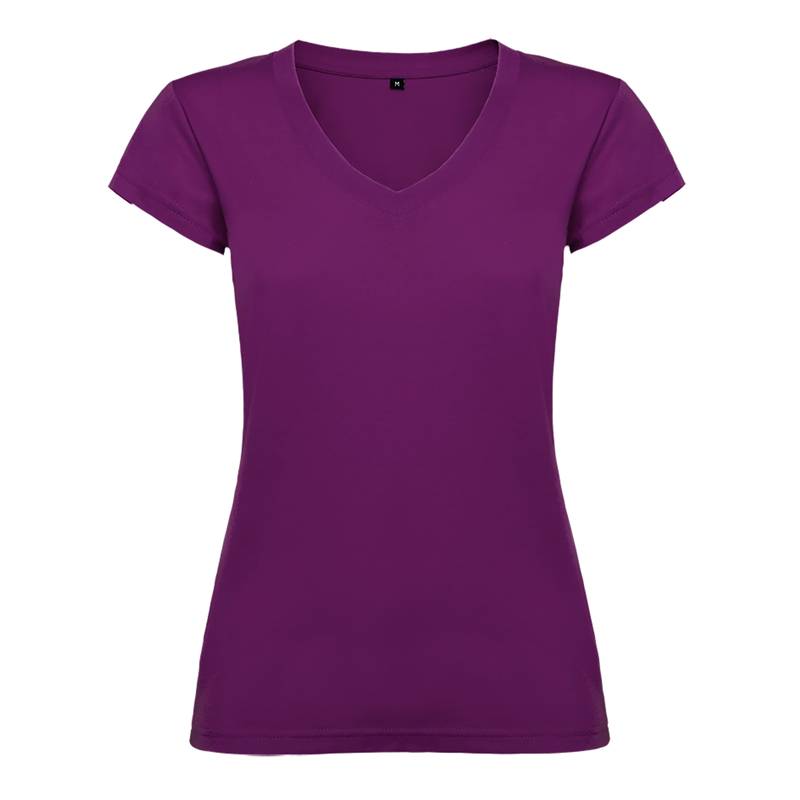 Camiseta algodón cuello pico para mujer