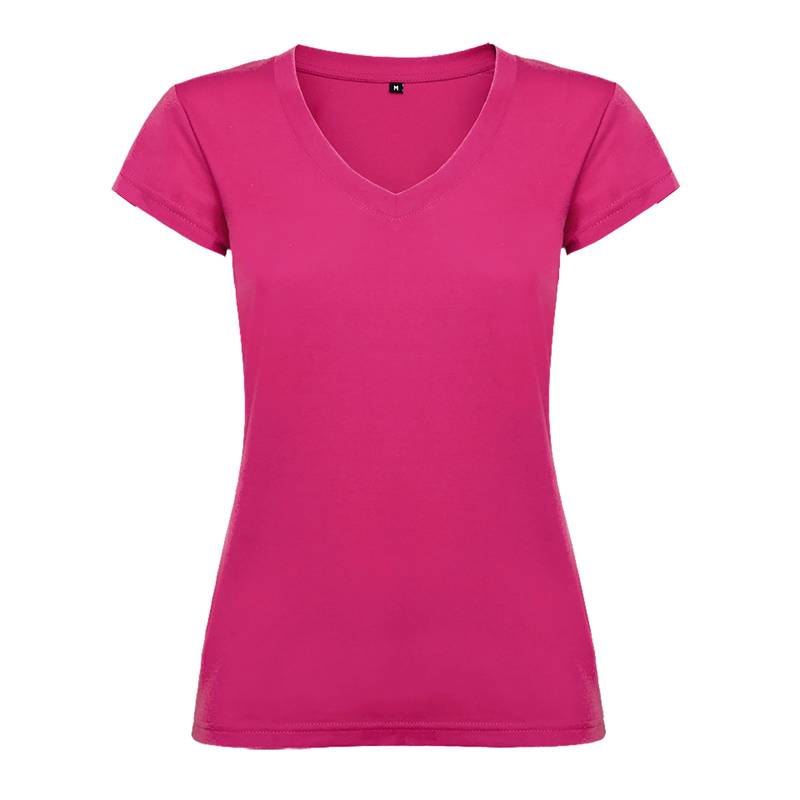 Camiseta algodón cuello pico para mujer
