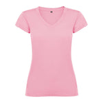 Camiseta algodón cuello pico para mujer