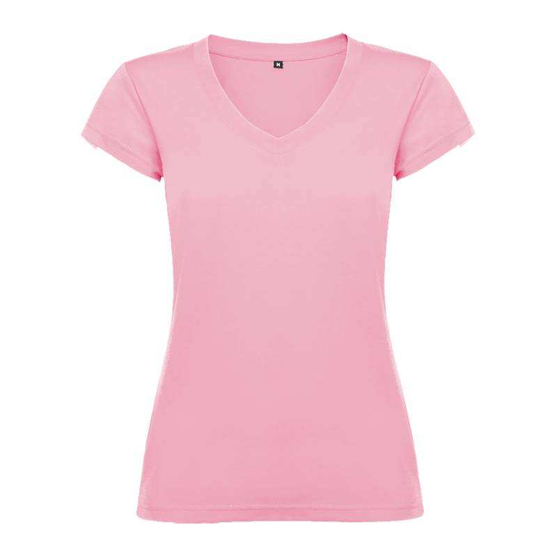 Camiseta algodón cuello pico para mujer