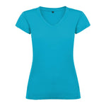 Camiseta algodón cuello pico para mujer