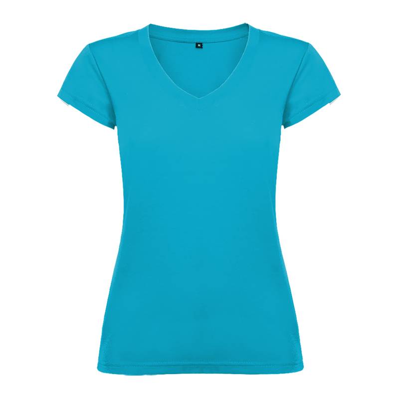Camiseta algodón cuello pico para mujer