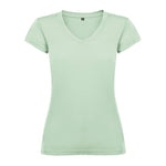 Camiseta algodón cuello pico para mujer