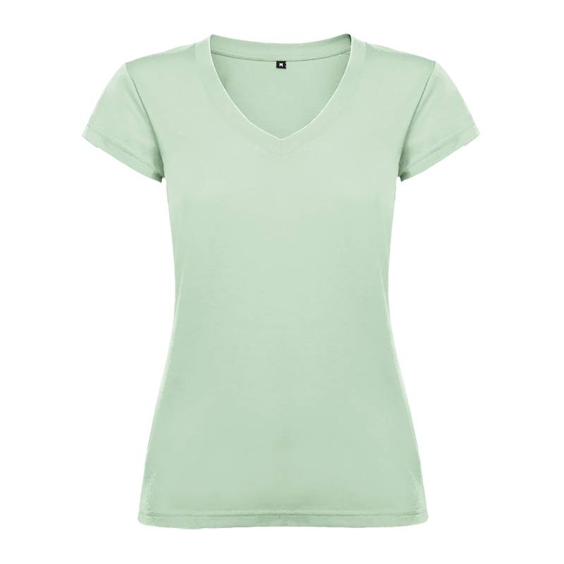 Camiseta algodón cuello pico para mujer