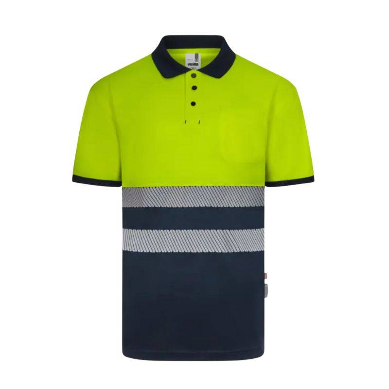 Polo GRS bicolor MC RS Velilla Azul Navy y Amarillo A.V