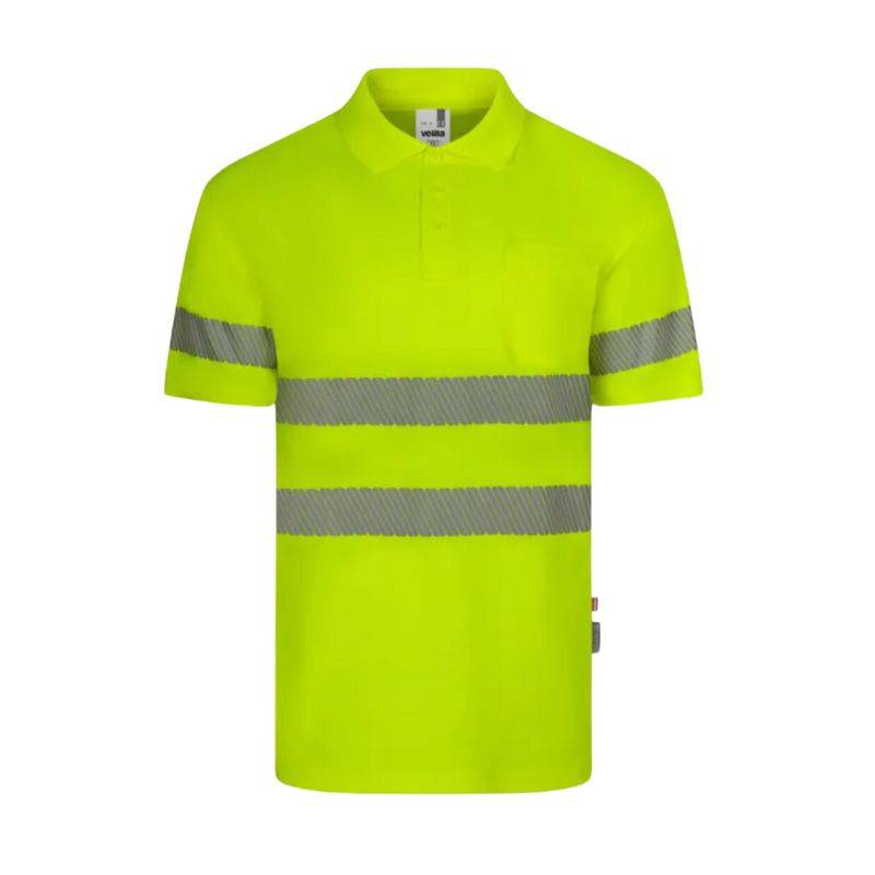 Polo manga corta poliéster reciclado cinta segmentada Velilla 305532 Amarillo A.V