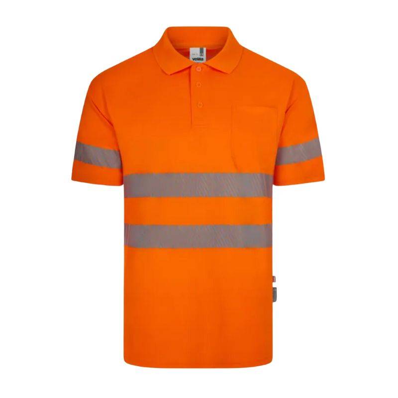 Polo manga corta poliéster reciclado cinta segmentada Velilla 305532 Naranja A.V