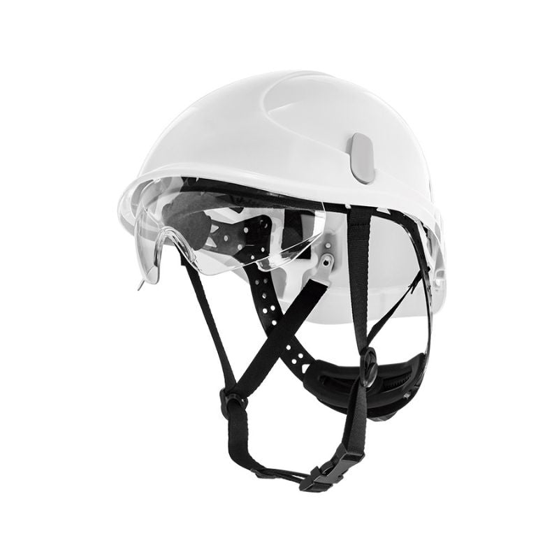 Casco dieléctrico MONTANA EN397, EN50365 con Barbuquejo y visor transparente SAFETOP 80640-E
