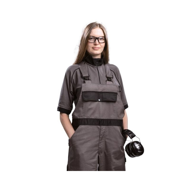 Peto clásico multibolsillos gris y negro con cierre metálico BERULFE SAFETOP 150