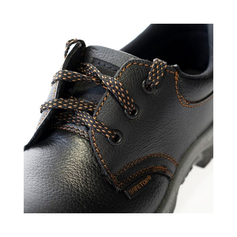 Sapato em pele de bovino preto com atacadores S1P – DUMIO SAFETOP 222