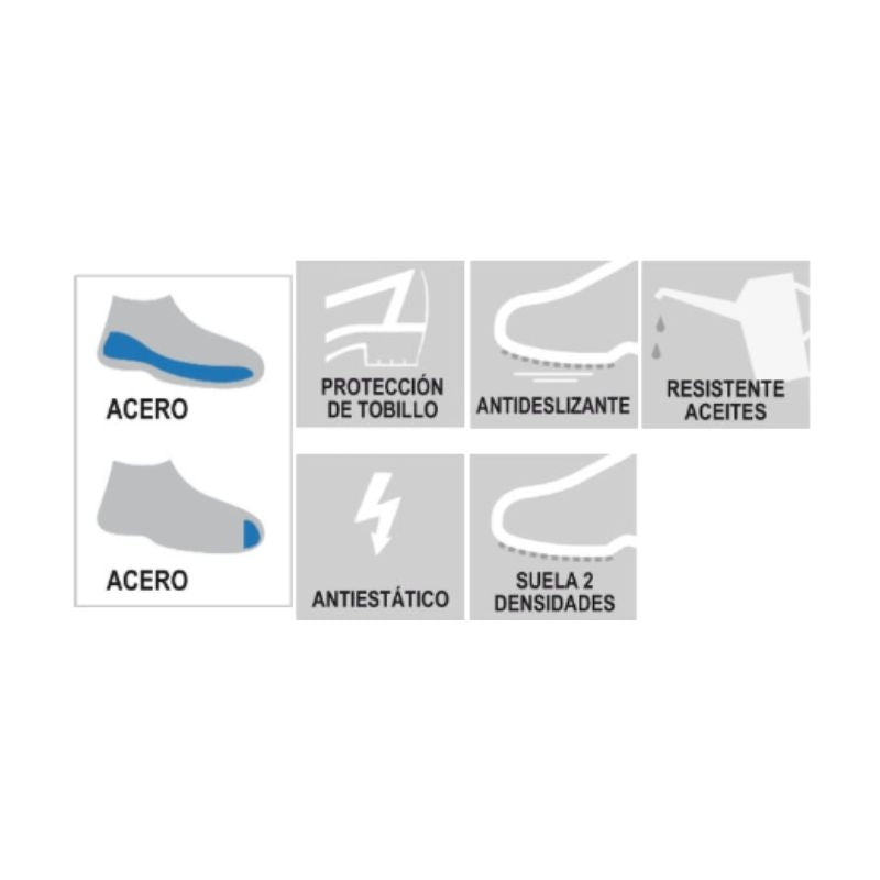 Bota S1P de cuero vacuno con cordones – ABELIO SAFETOP 221