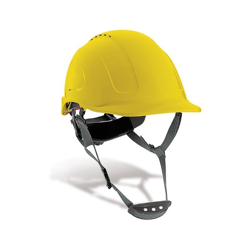 Casco industrial ABS ventilado con ruleta y barbiquejo Mod. MOUNTAIN 2088-CMV