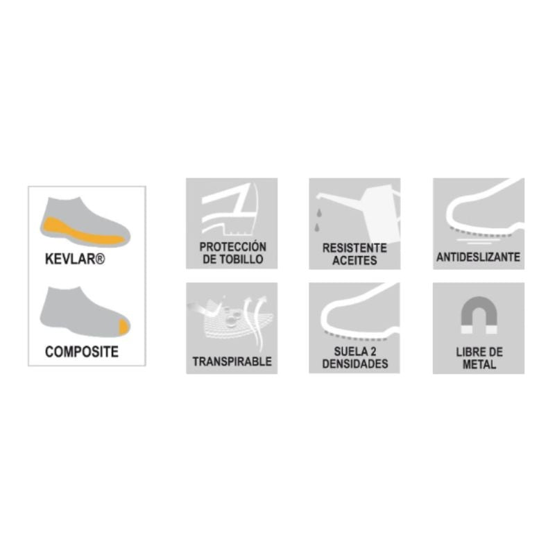 Zapatilla de trabajo sport 1P negra y azul con cámara de aire – COMBIO SAFETOP 243