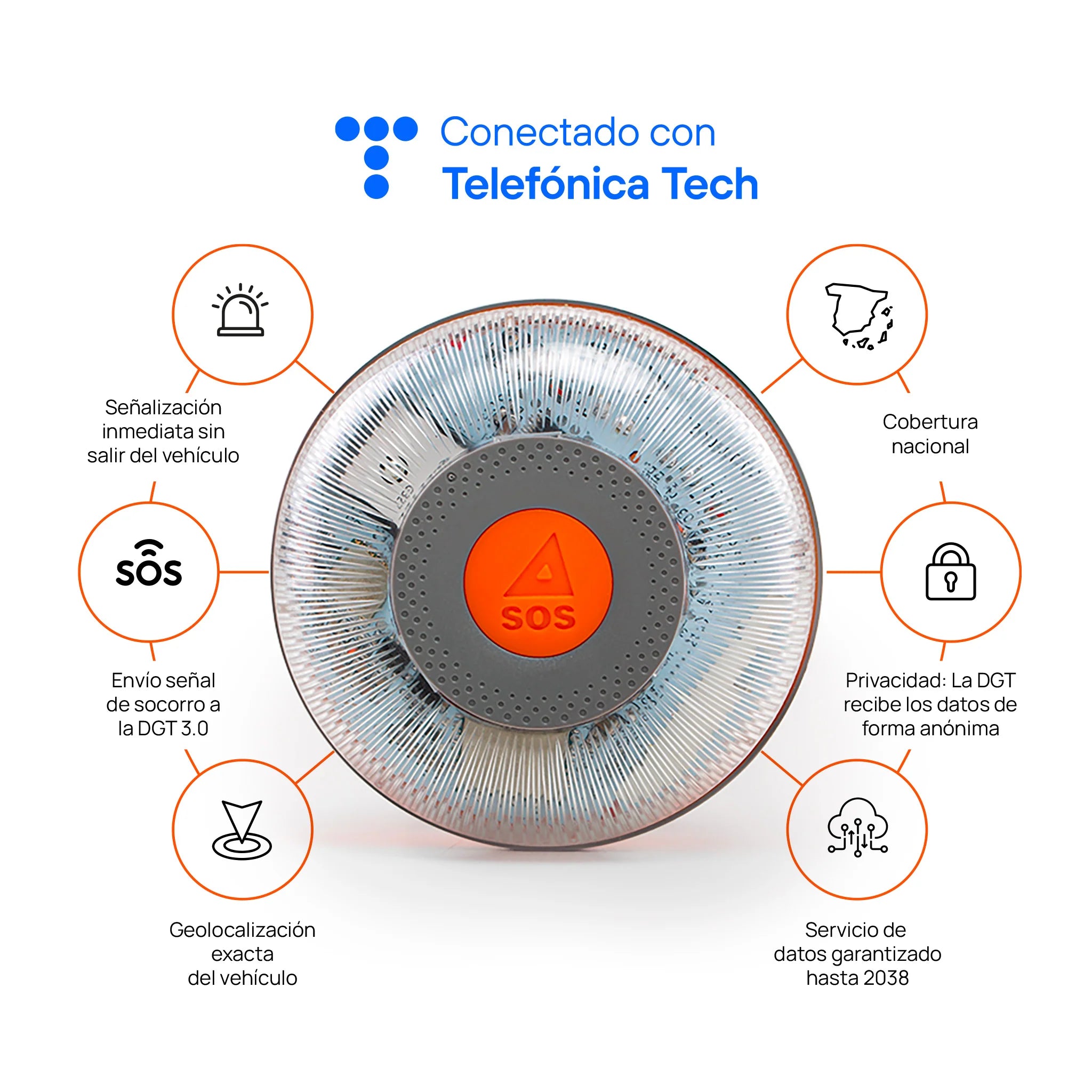 Baliza FlashLED SOS V16 IoT Conectada | Certificada por la DGT y Compatible con DGT 3.0
