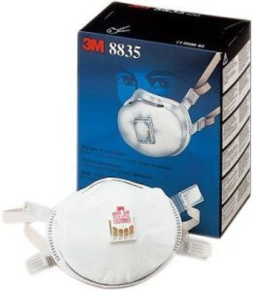 3M 8835 Mascarilla FFP3D gama alta con válvula. Caja 5 uds 