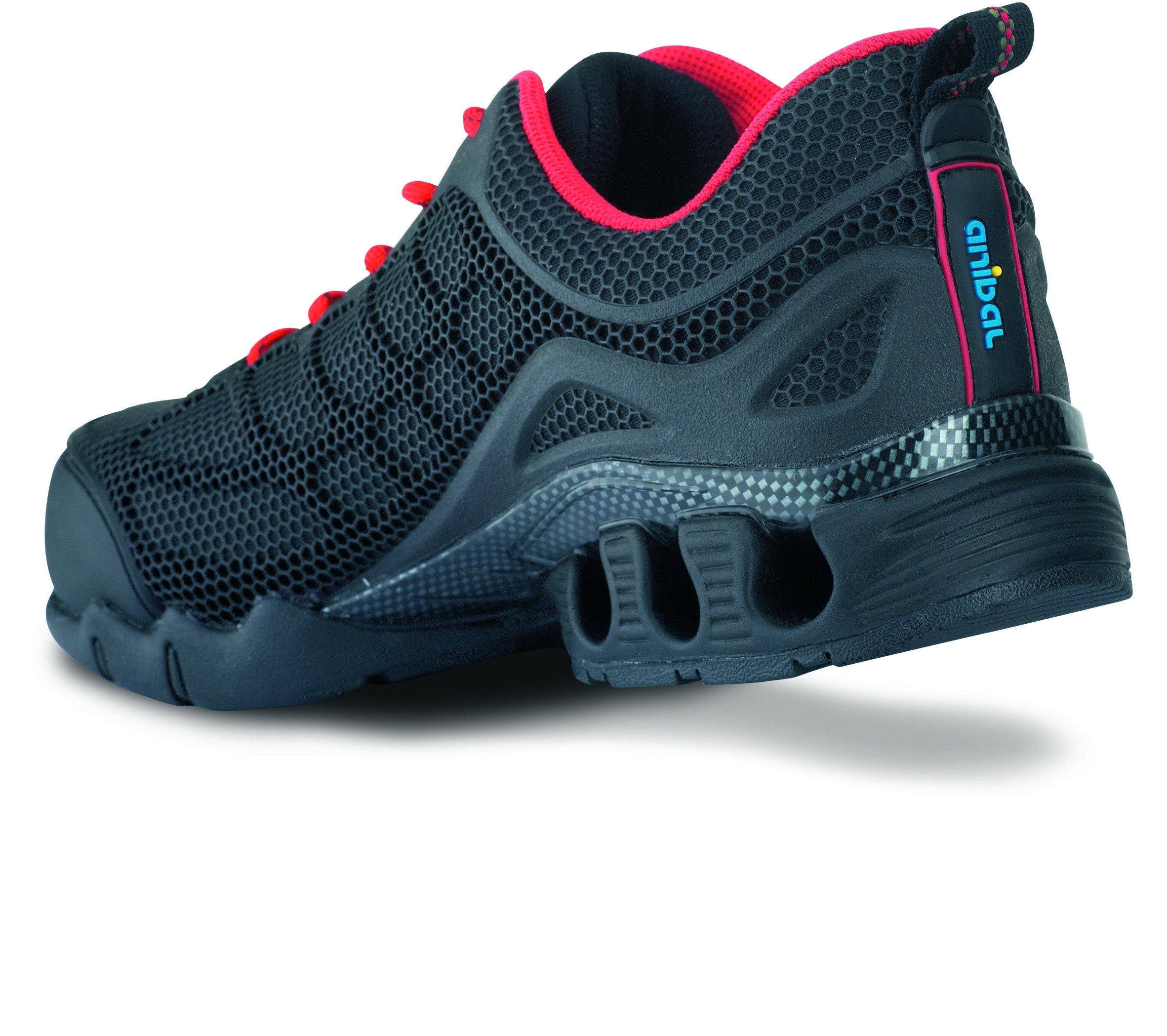 Zapato de seguridad deportivo negro corte inyectado de PU sobre base textil S1P