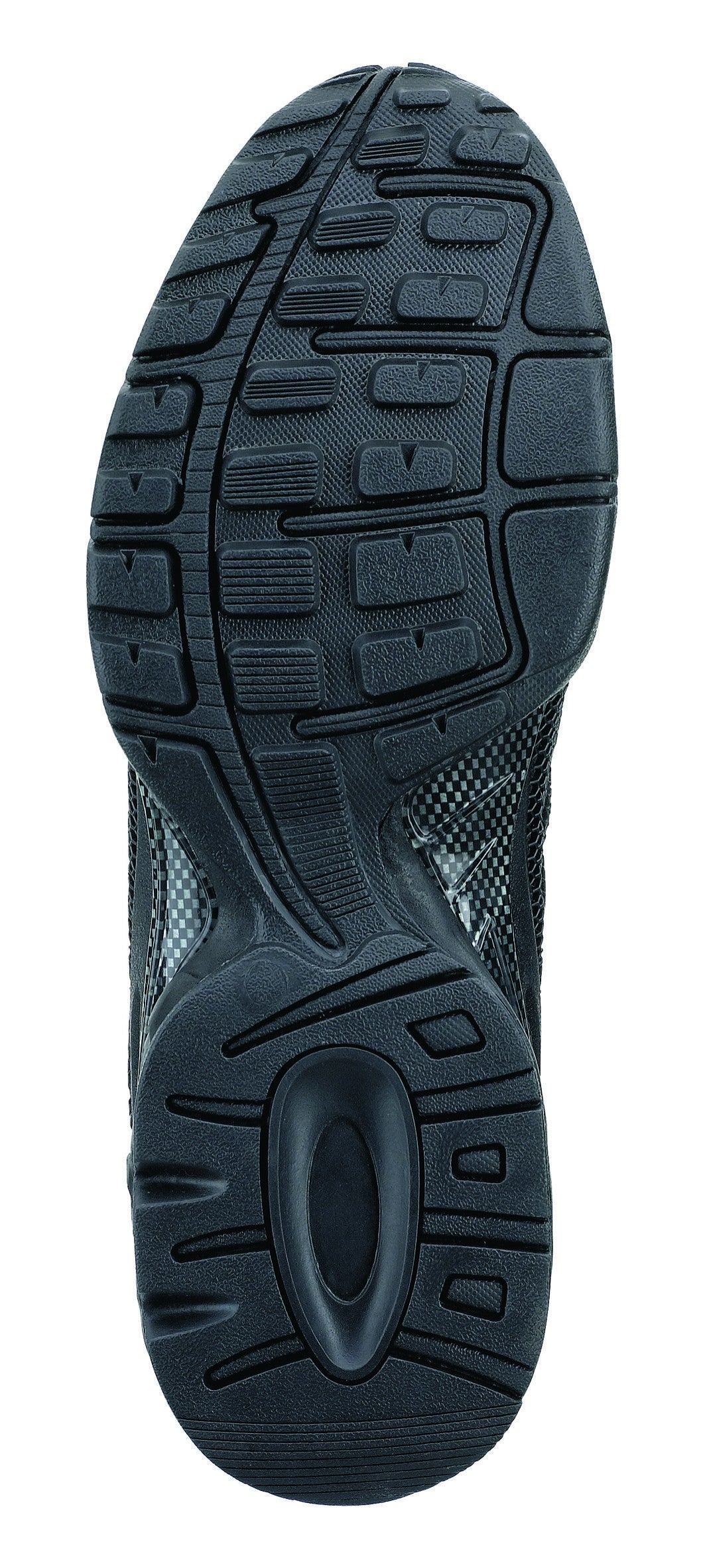 Zapato de seguridad deportivo negro corte inyectado de PU sobre base textil S1P
