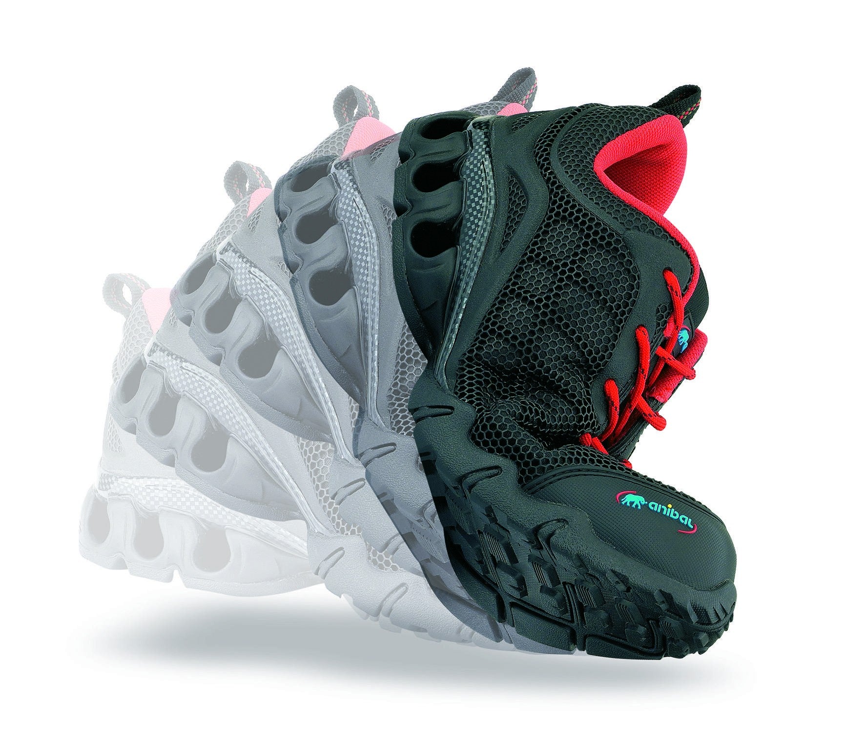 Zapato de seguridad deportivo negro corte inyectado de PU sobre base textil S1P