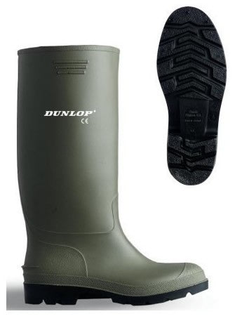 Bota de agua PVC caña alta verde.