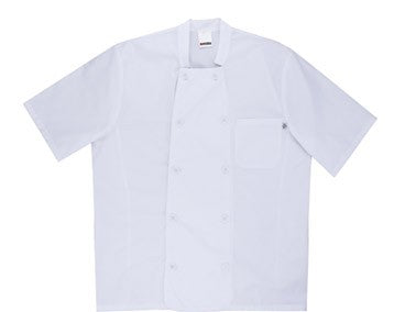 Chaqueta cocinero con cuello tirilla, manga corta, bolsillo en pecho VE432