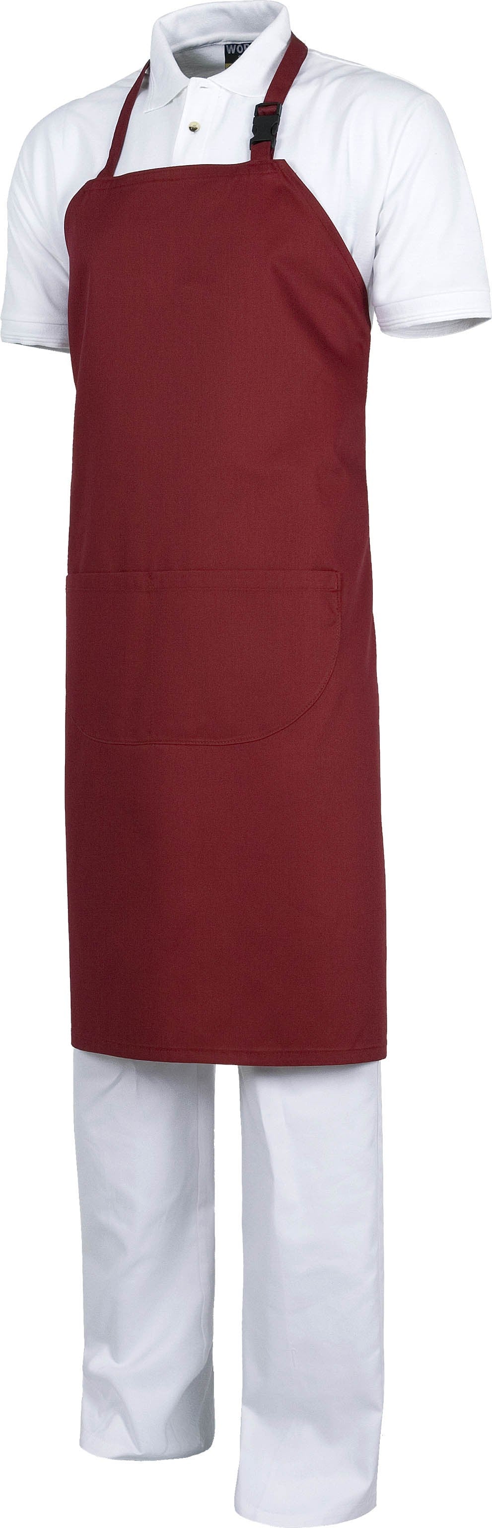 Delantal con peto 2 bolsillos. 95x90.  Talla única. WTM502