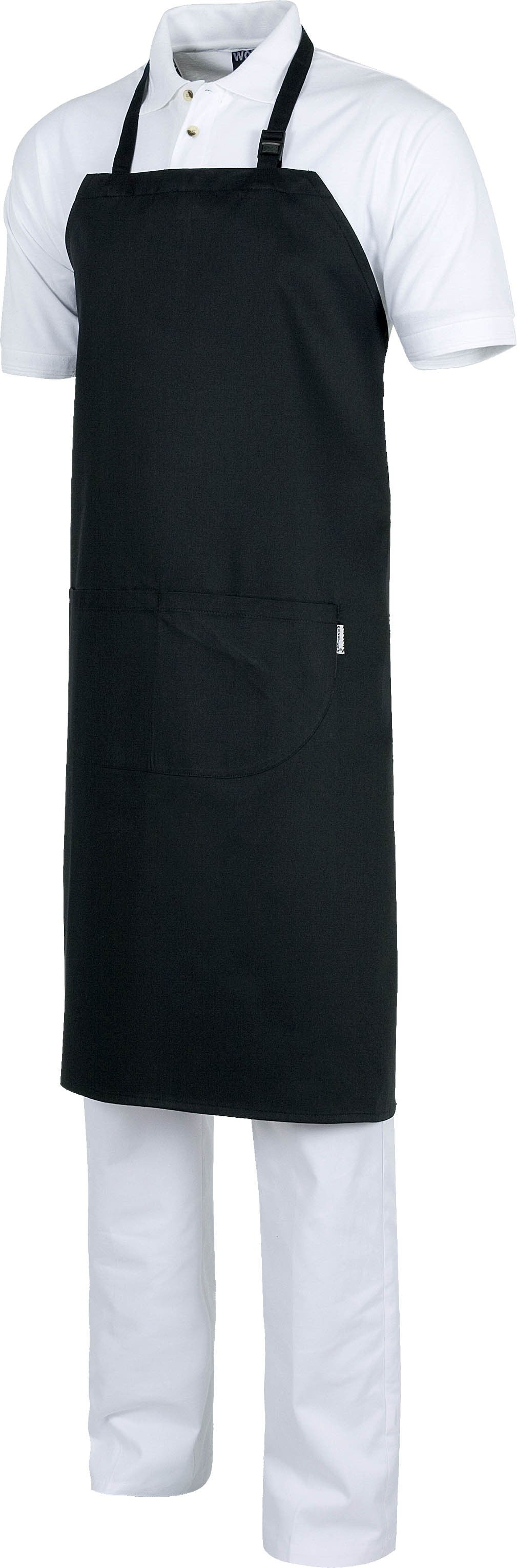 Delantal con peto 2 bolsillos. 95x90.  Talla única. WTM502