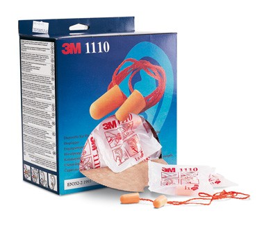 3M 1110 tapón moldeable desechable c/cordón. Caja 100 pares.