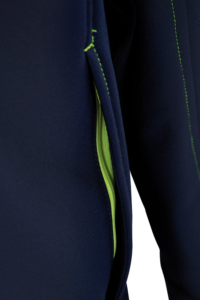 Cazadora SoftShell con cremallera central bicolor