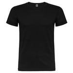 Camiseta de algodón básica de manga corta y cuello redondo