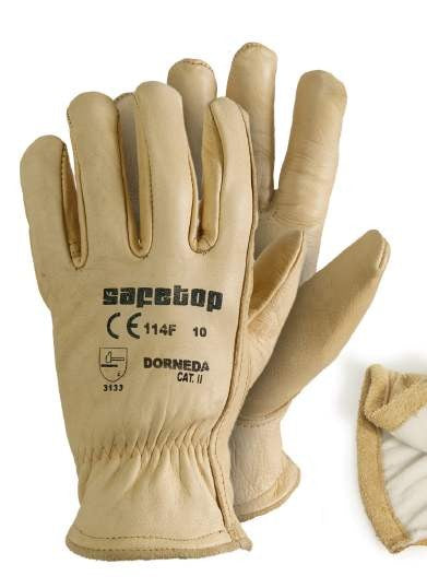 Guantes cuero flor dorneda - 114F