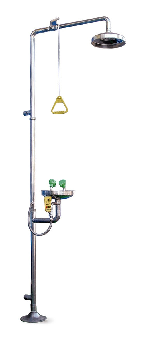 Ducha lavaojos de acero inoxidable