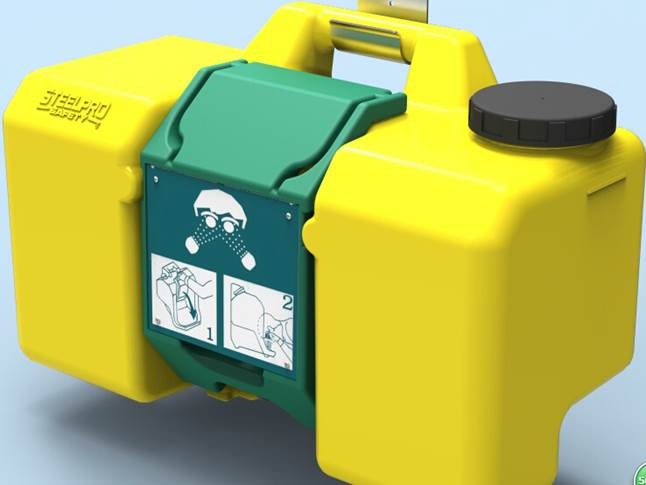 Lavaojos portátil autónomo de 34 litros