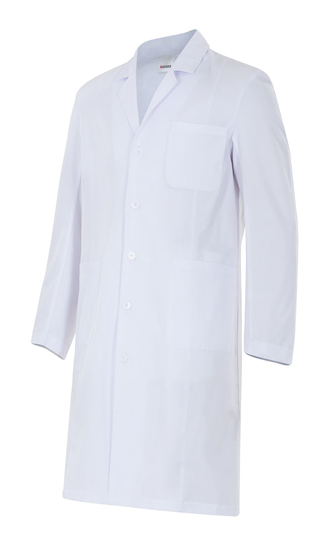 Bata de caballero en manga larga color blanco