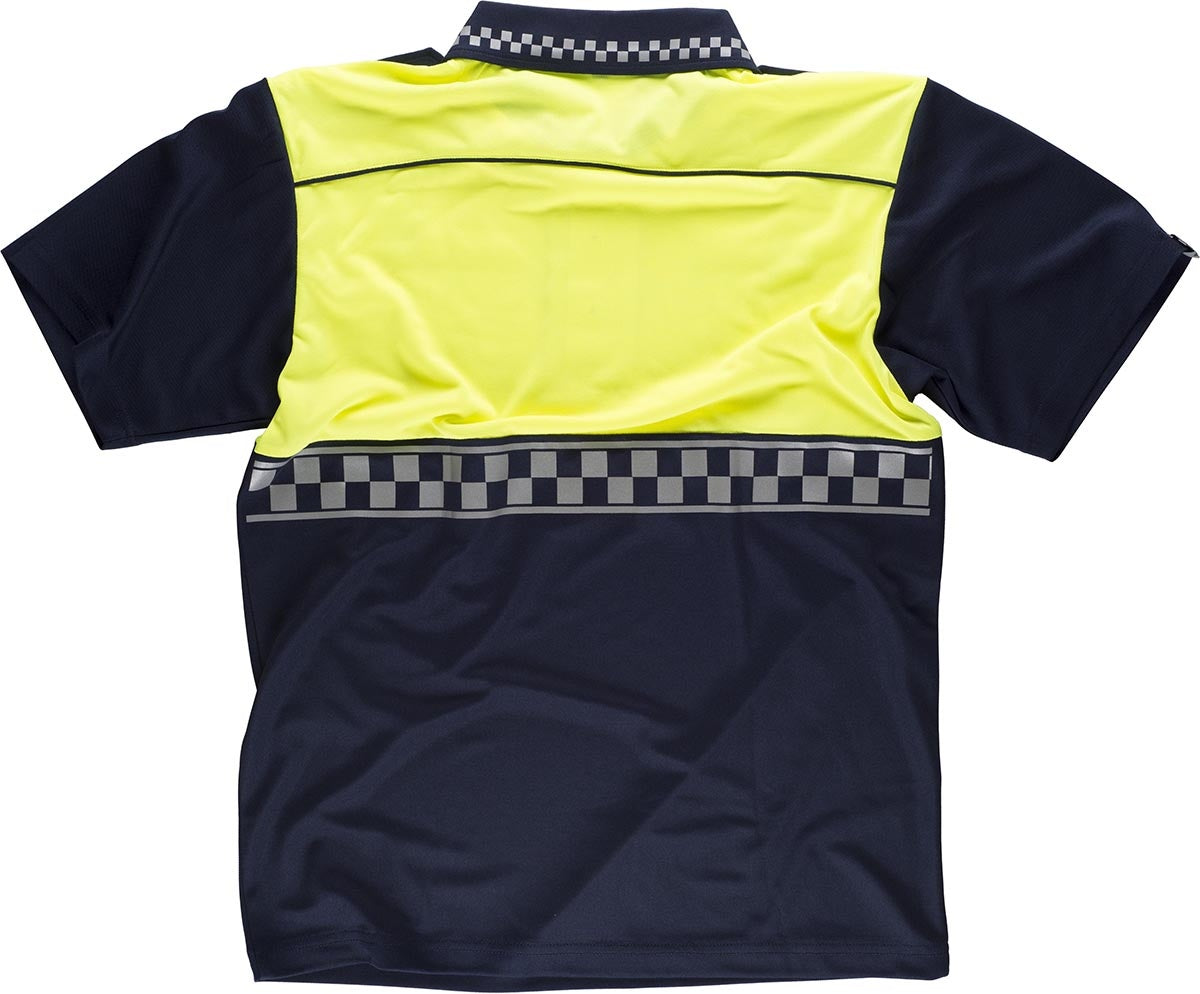 Polo policía manga corta combinado con cinta reflectante termosellada