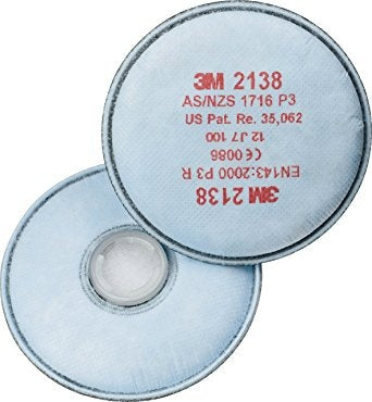 3M 2138 Filtro P3R contra vapores orgánicos y gases ácidos. Cajas 20 uds.
