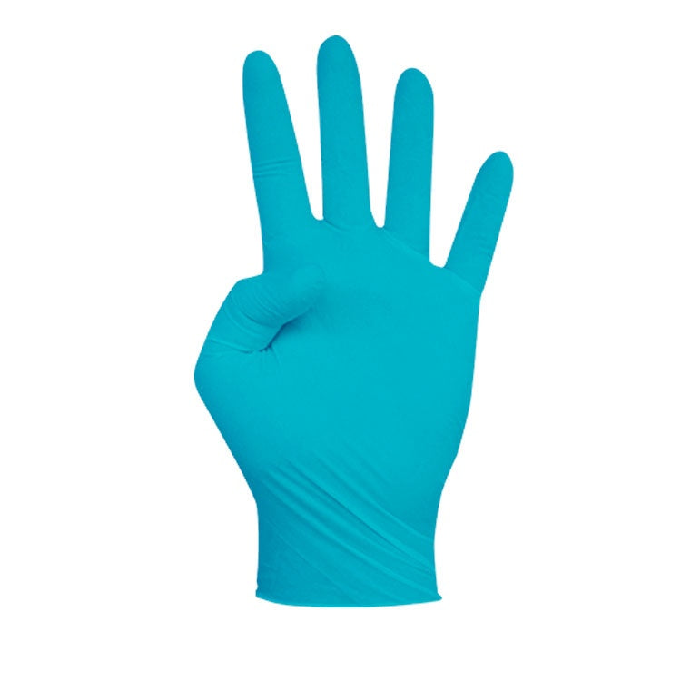 Guante de nitrilo azul sin polvo