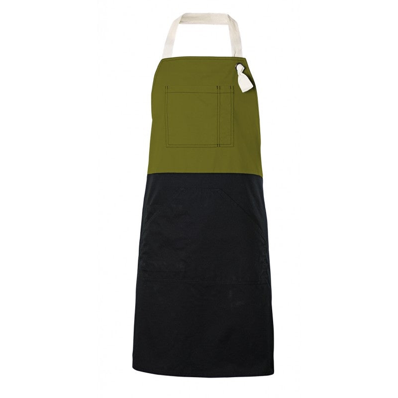 Delantal bicolor con peto