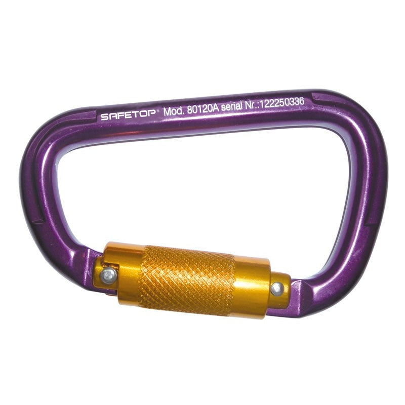 Mosquetón fabricado en aluminio extra ligero con rosca y apertura de 22 mm 80120A