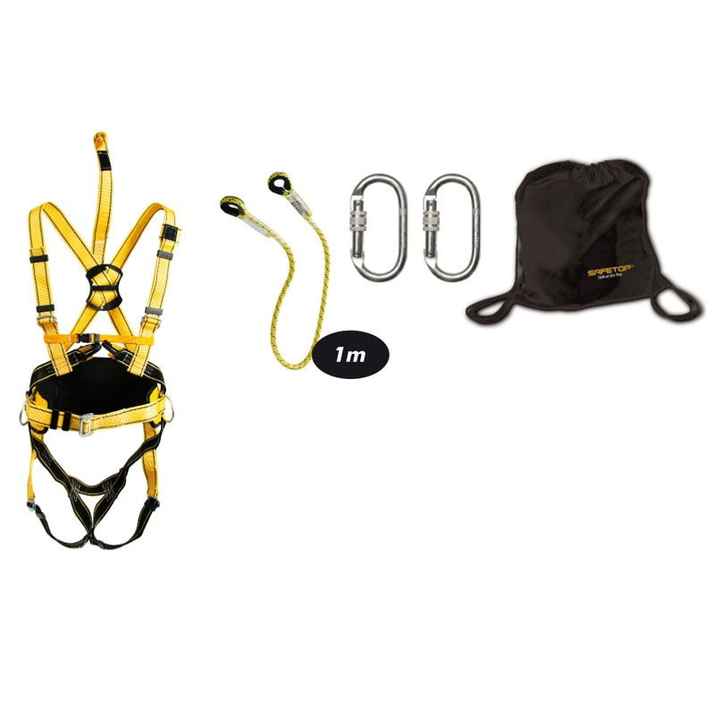 Kit compuesto de arnés Makalu + cuerda + bolsa