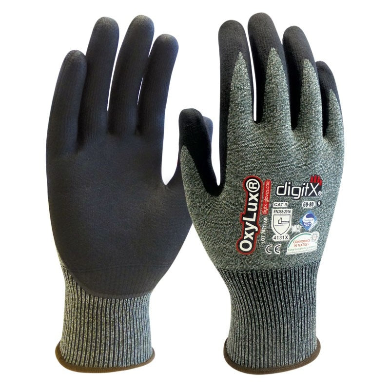 Guante de nylon/spandex con nitrilo el la palma OXY LUX ST60-80