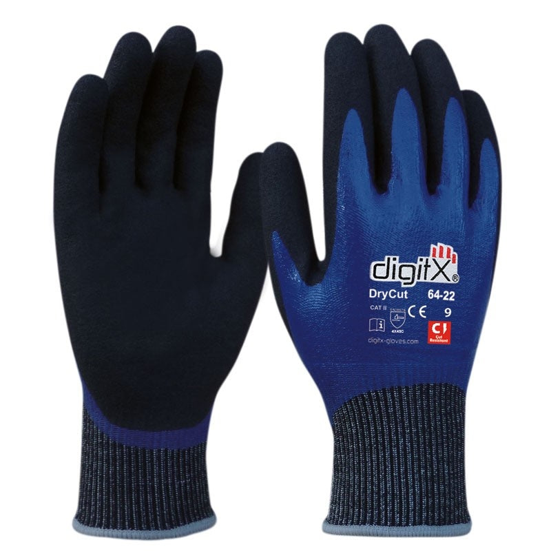 Guante anti corte de doble capa de nitrilo DRYCUT ST64-23