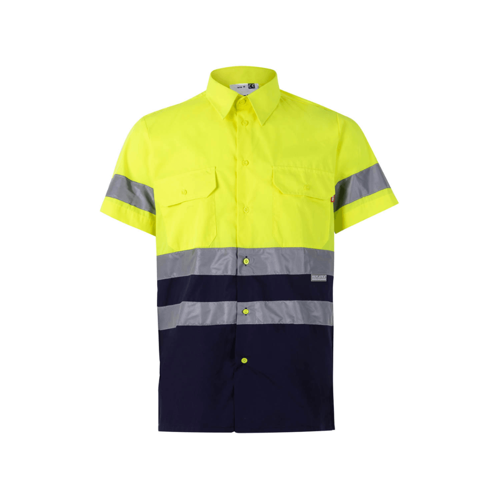 Camisa bicolor manga corta reflectante Velilla 142