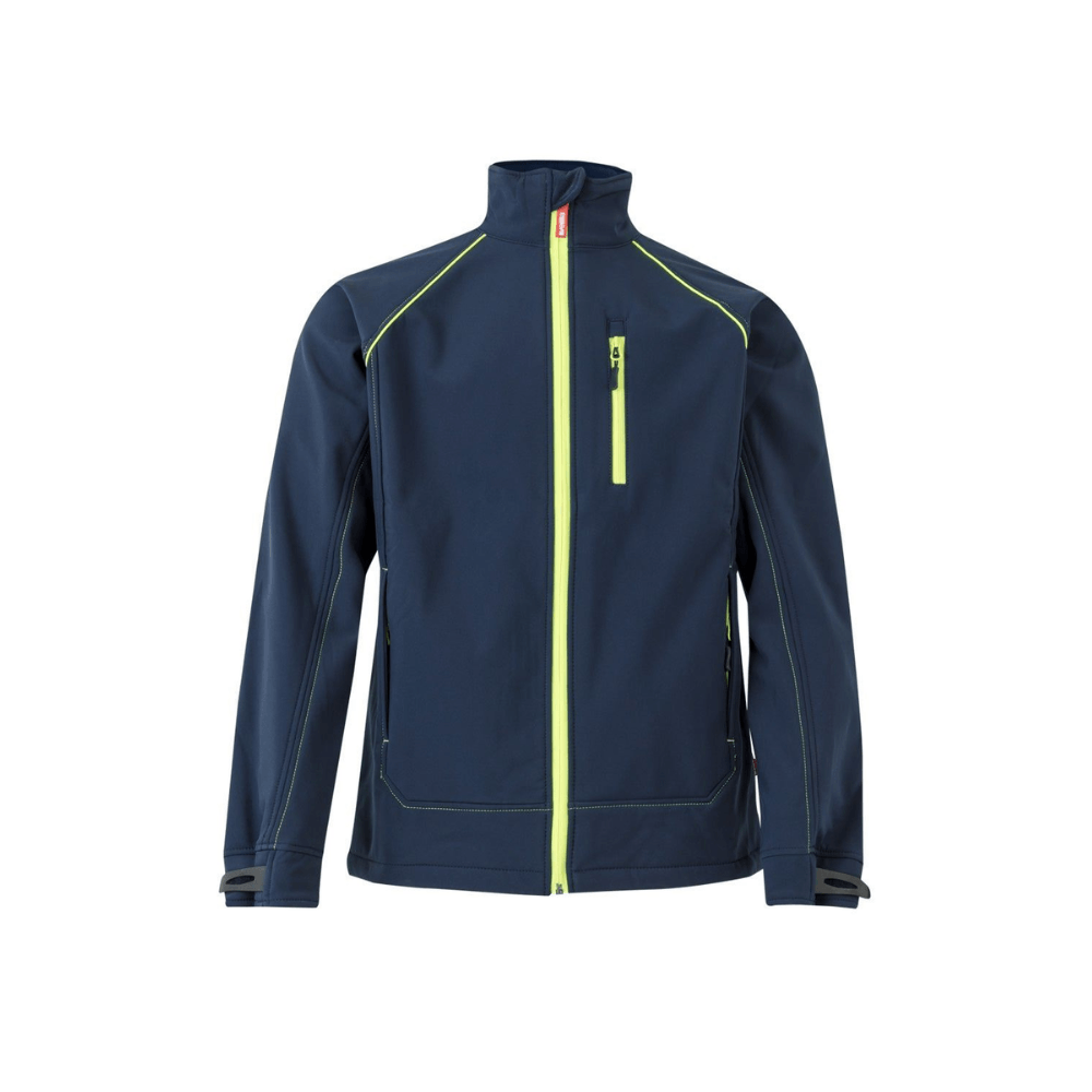 Casaco SoftShell com fecho central bicolor