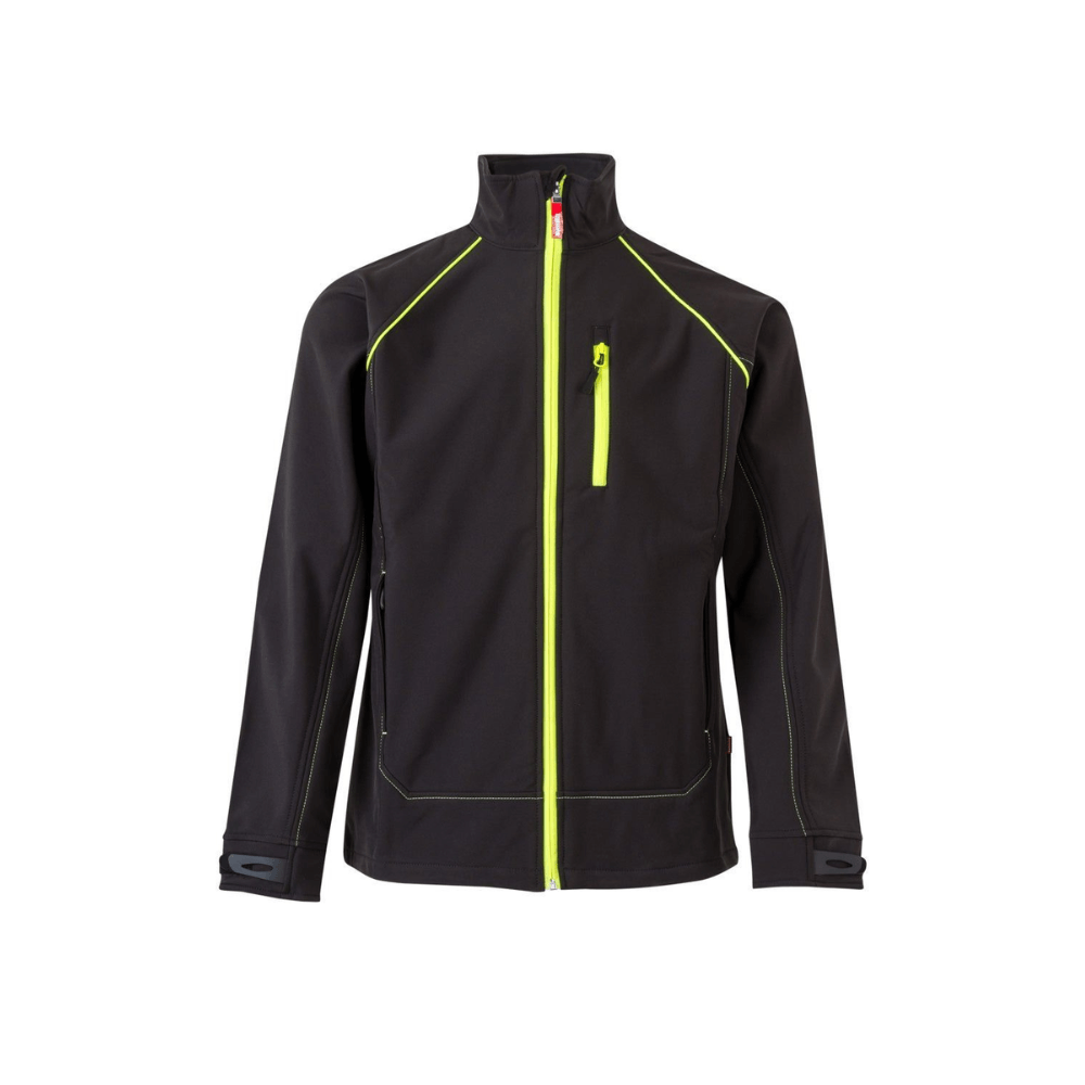 Casaco SoftShell com fecho central bicolor